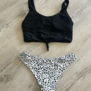 Zaful Black and White Bikini Set